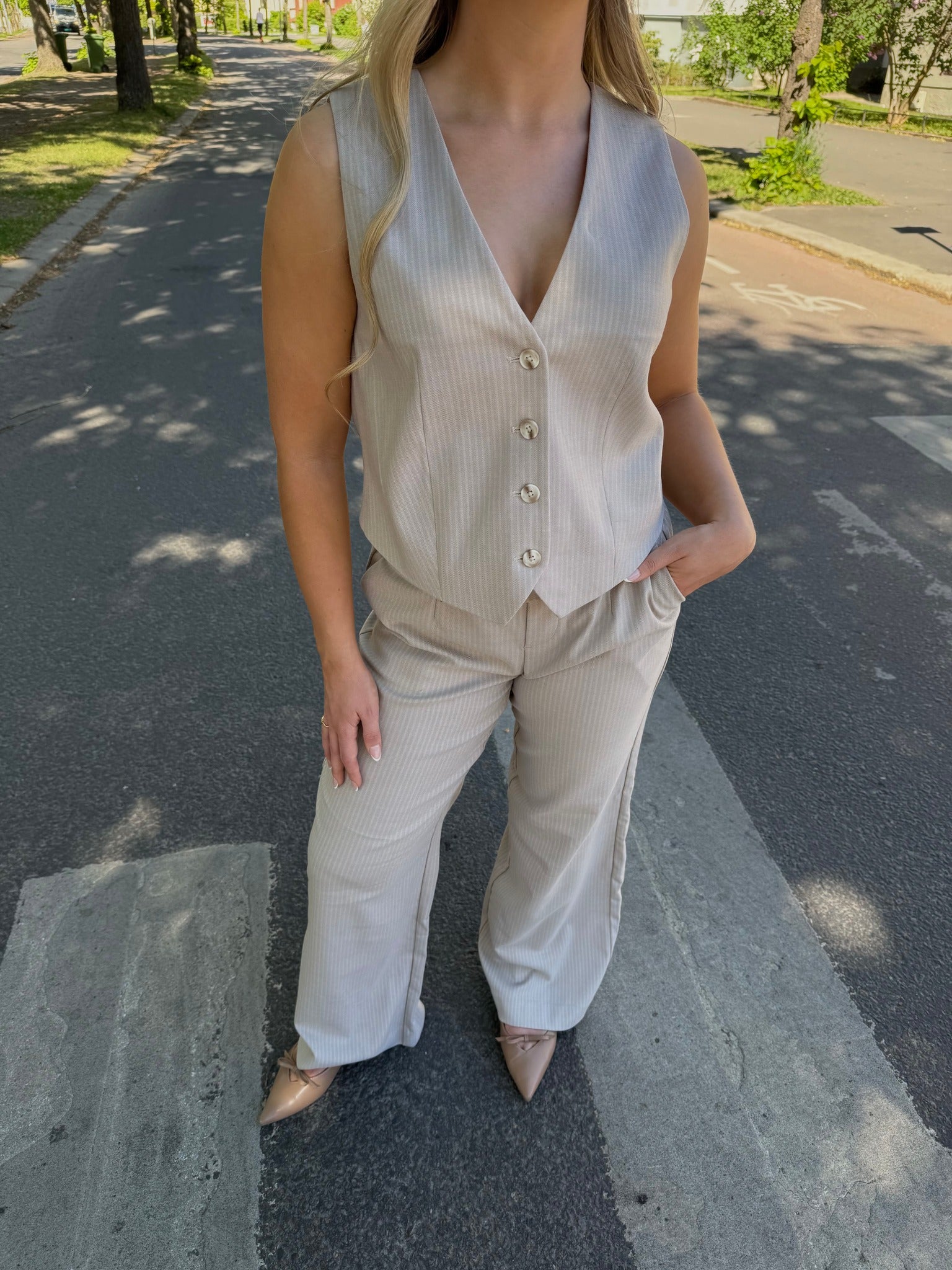 OBJLISA Tailored Waistcoat - Sandshell